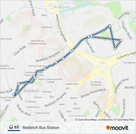 65 Bus Line Map