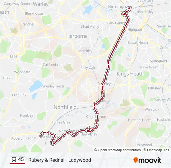 45 Bus Line Map