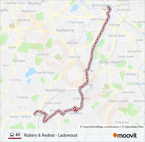 45 Bus Line Map