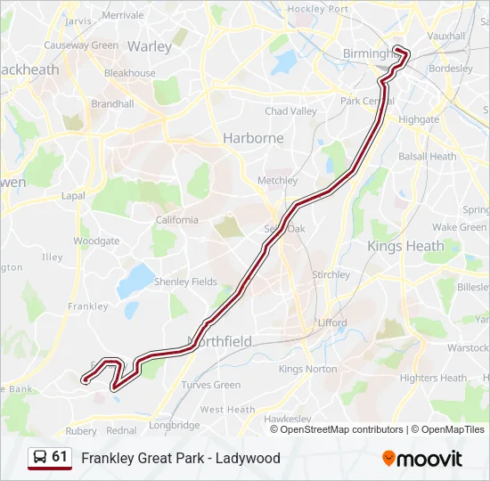 61 Bus Line Map