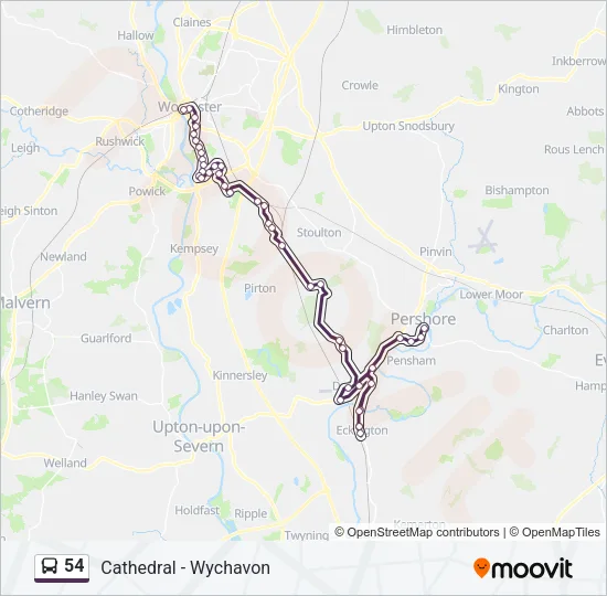 54 Bus Line Map