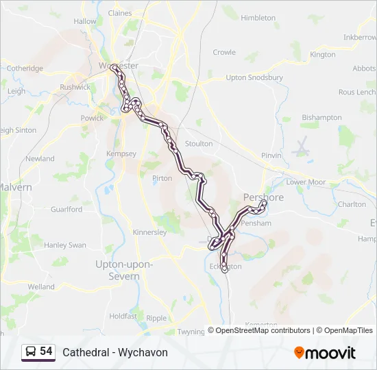 54 Bus Line Map
