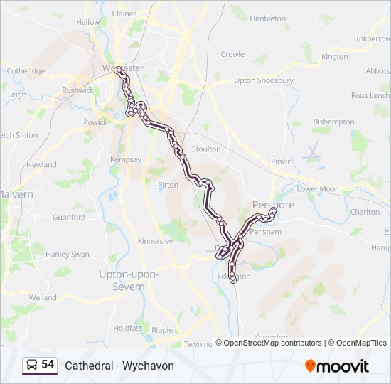 54 Bus Line Map