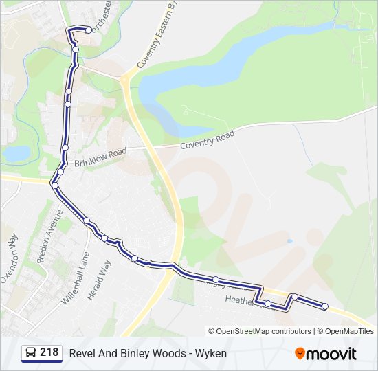 218 Bus Line Map
