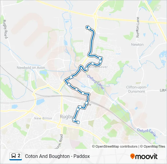 2 Route: Schedules, Stops & Maps - Rugby Rugby Gateway (Updated)