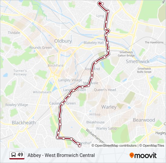 49 bus Line Map