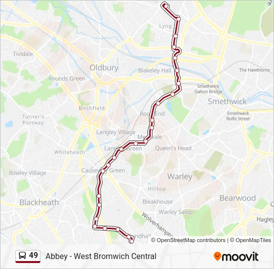 49 Bus Line Map