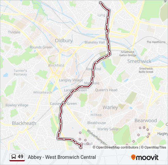 49 Bus Line Map
