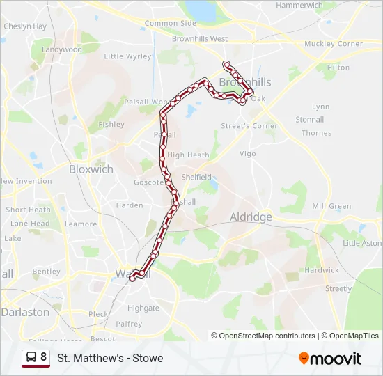 8 Bus Line Map