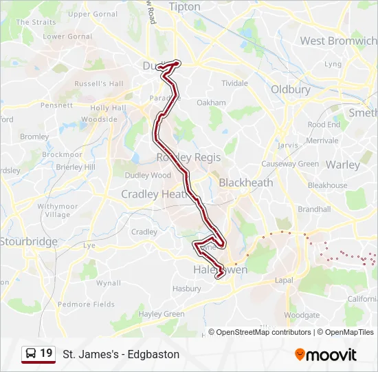 19 Bus Line Map