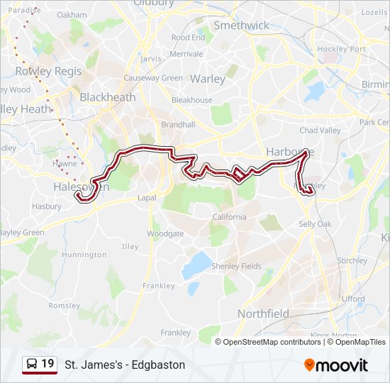 19 Bus Line Map