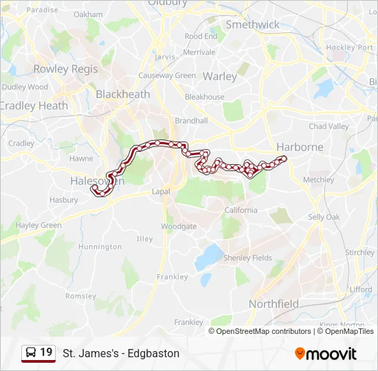 19 Bus Line Map