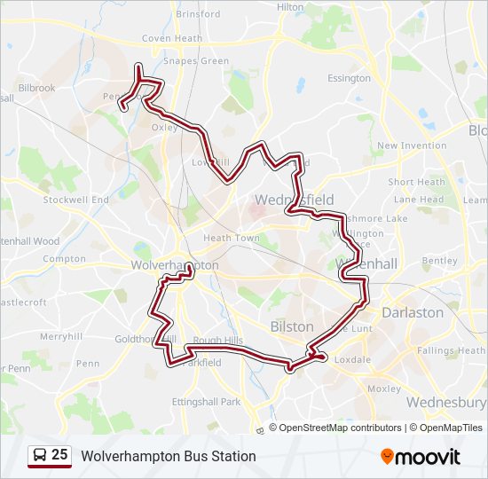 25 Bus Line Map