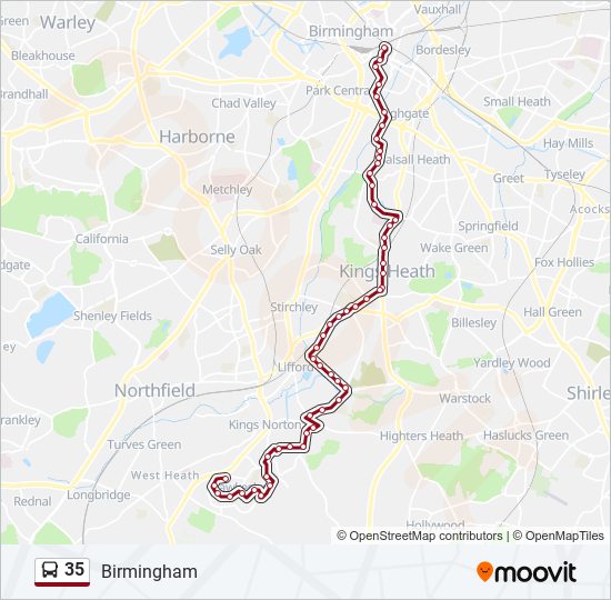 35 bus Line Map