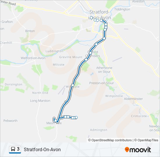 3 Route: Schedules, Stops & Maps - Stratford-Upon-Avon (Updated)