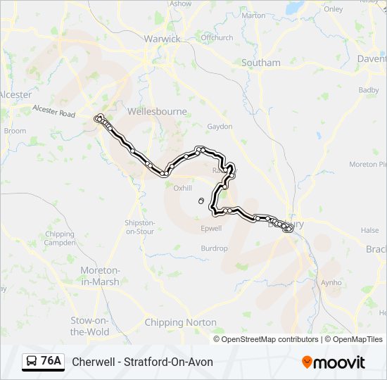 76a Route Schedules, Stops & Maps Banbury Town Centre (Updated)