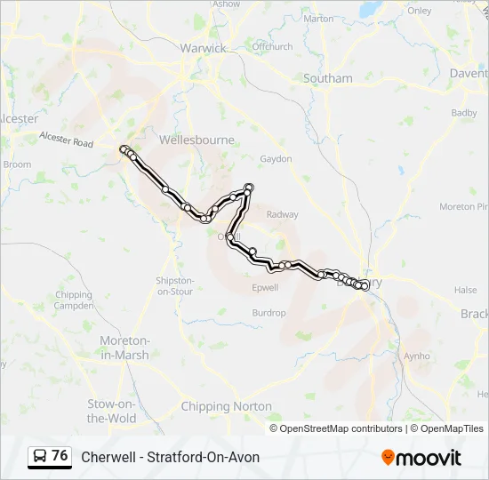 76 Bus Line Map