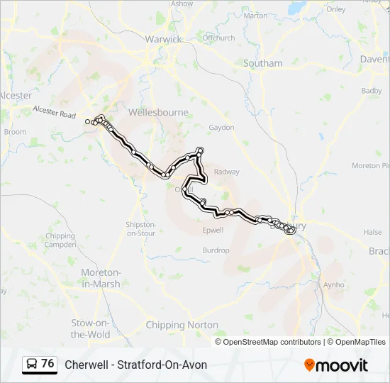 76 Bus Line Map