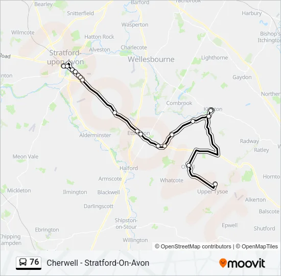 76 Bus Line Map