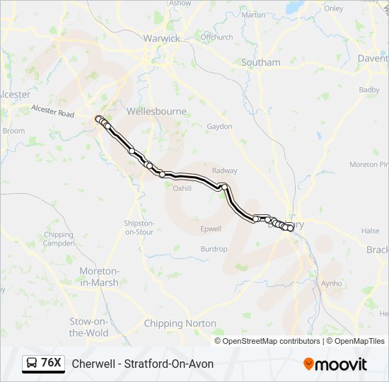 76X Bus Line Map