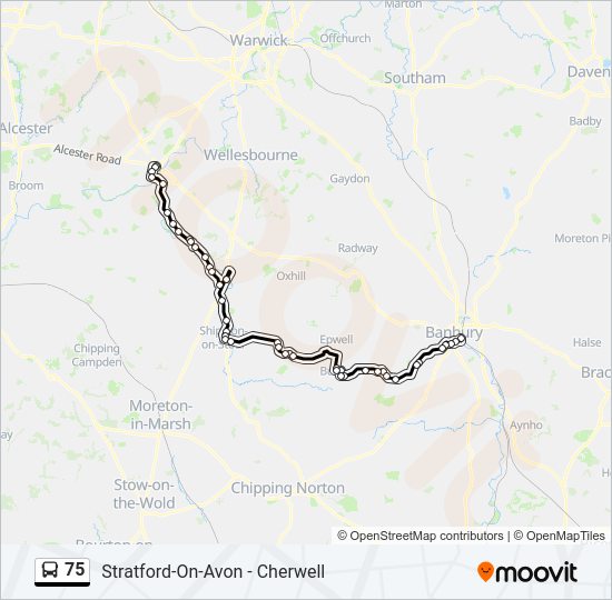 75 bus Line Map