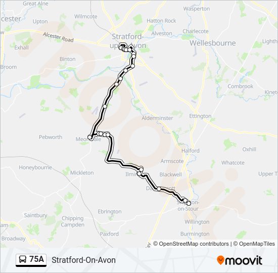 75a Route Schedules, Stops & Maps Shipston on Stour (Updated)