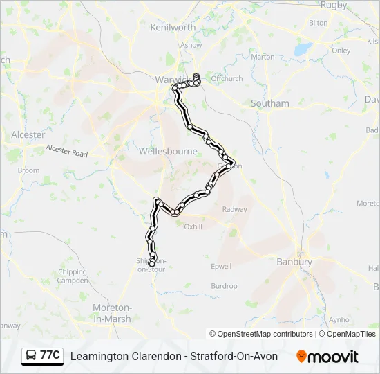 77C Bus Line Map