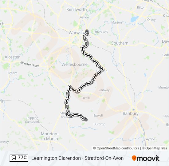 77C Bus Line Map
