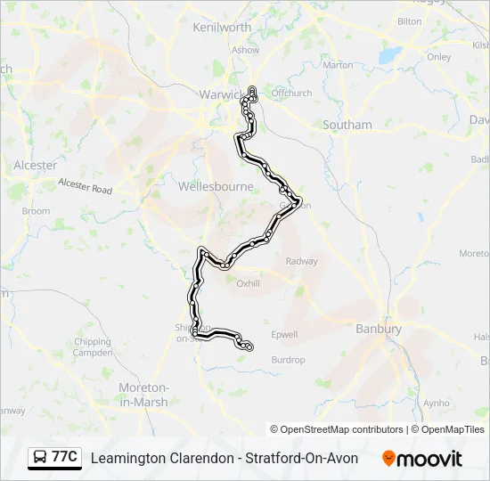 77C Bus Line Map