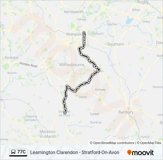 77C Bus Line Map