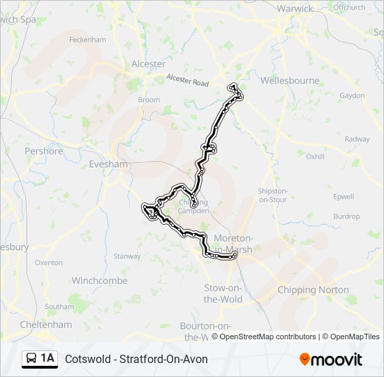 1a Route: Schedules, Stops & Maps - Moreton-In-Marsh (Updated)