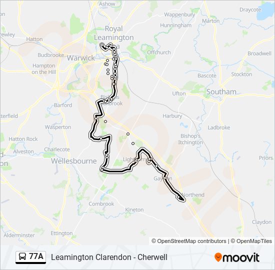 77A bus Line Map