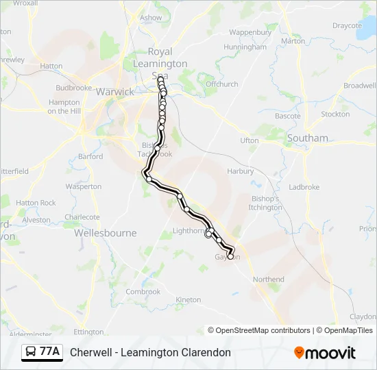 77A Bus Line Map