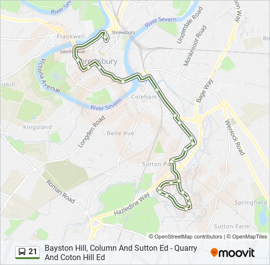 21 bus Line Map