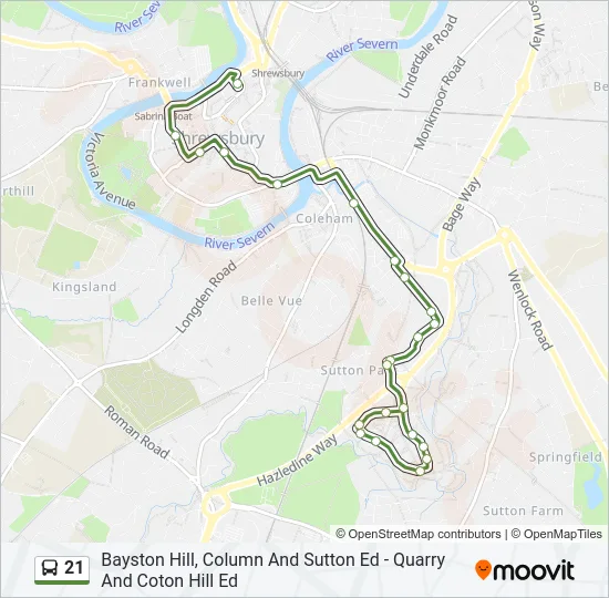 21 Bus Line Map