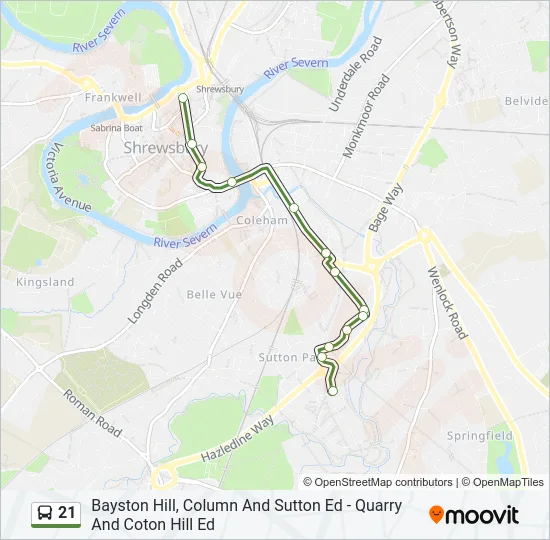 21 Bus Line Map