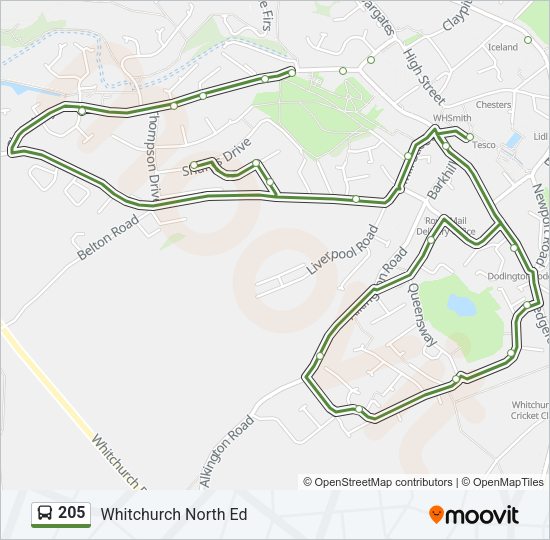 205 Bus Line Map