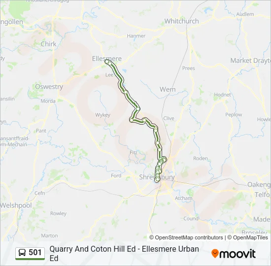 501 Bus Line Map