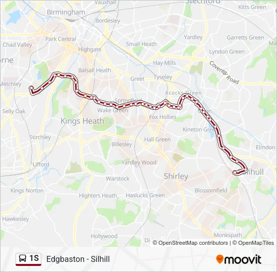 1S Bus Line Map