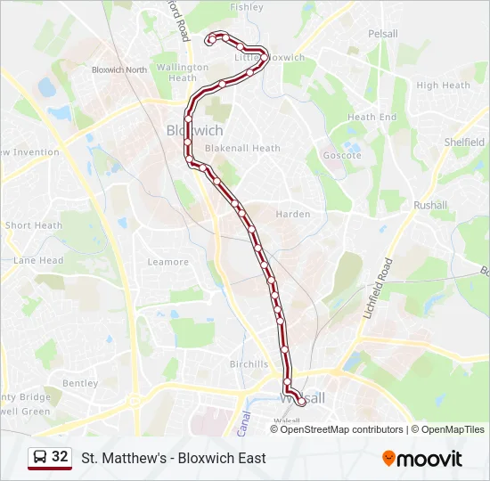 32 Bus Line Map