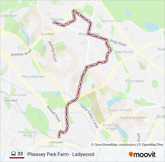 33 Bus Line Map