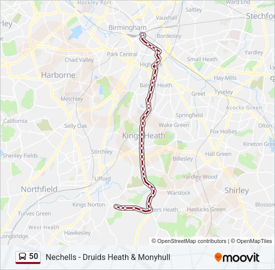 50 Bus Line Map