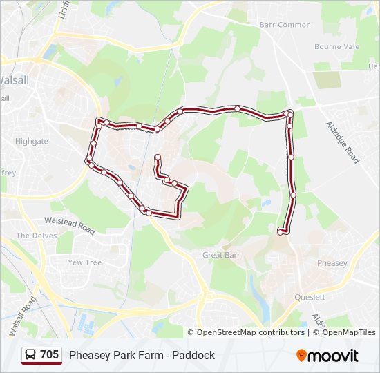 705 Route: Schedules, Stops & Maps - Pheasey (Updated)