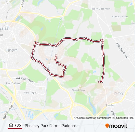 705 Bus Line Map