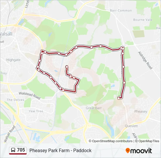 705 Bus Line Map