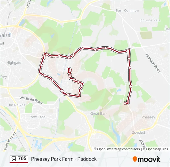 705 Bus Line Map