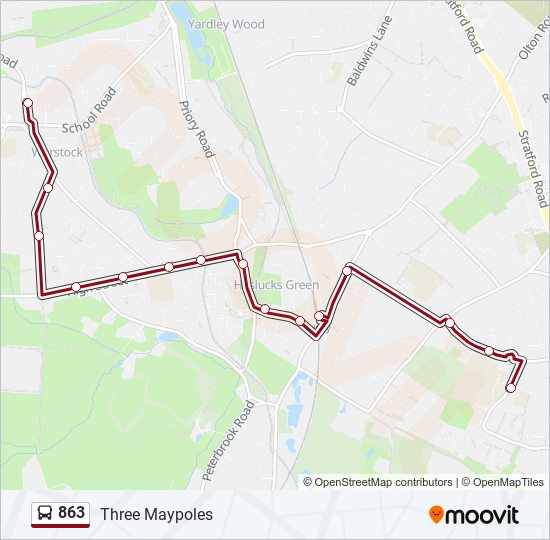 863 bus Line Map