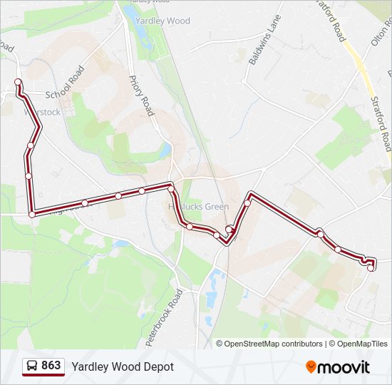 863 Bus Line Map