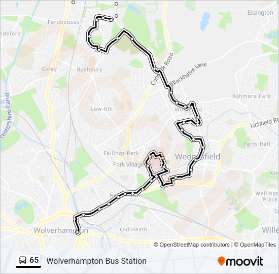65 Bus Line Map