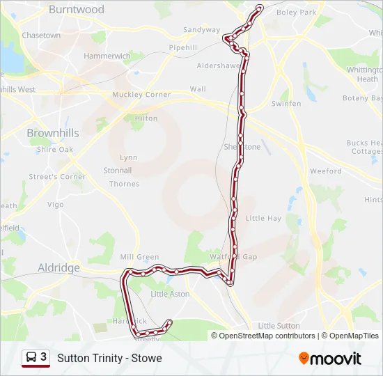 3 Bus Line Map